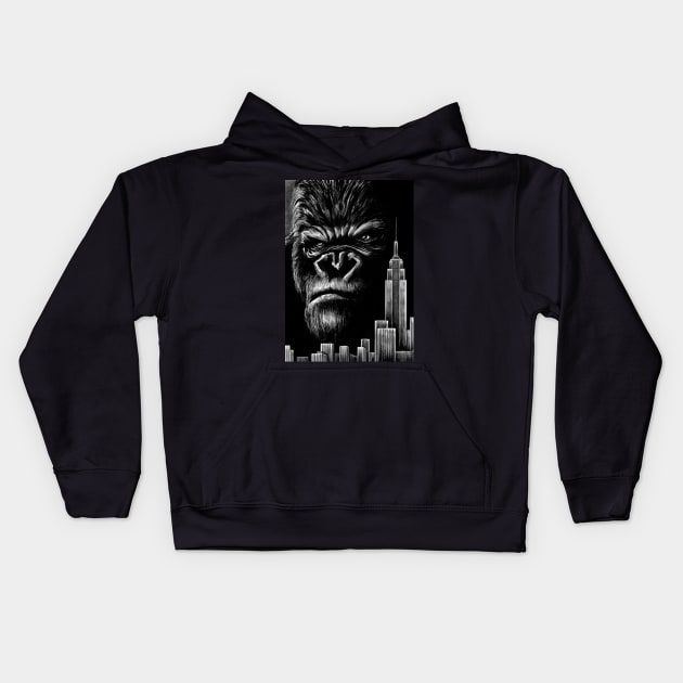 King Kong - Inktober 2019 Kids Hoodie by Jomeeo